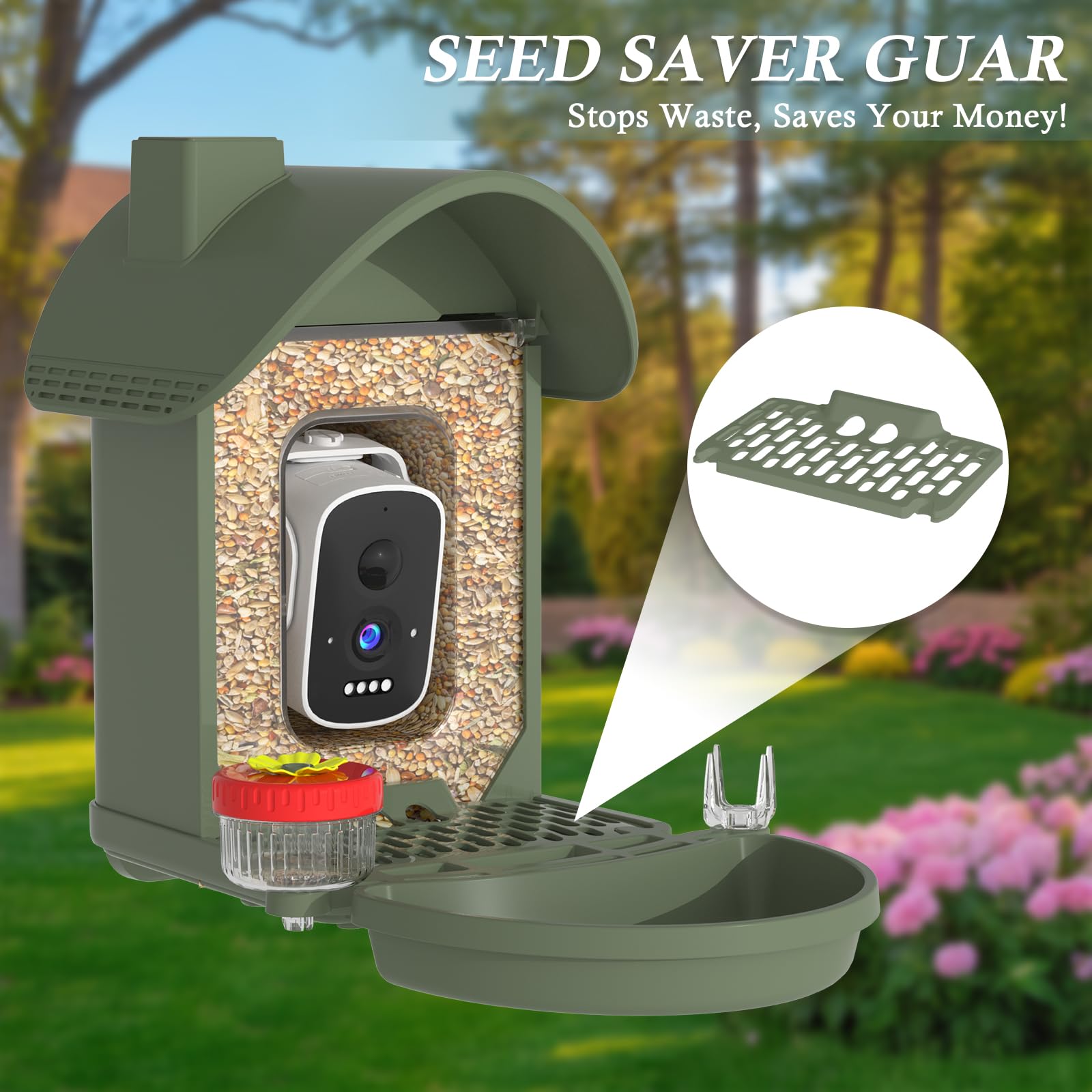WAVEEME bird feeder 160-degree lens captures flock movements with expansive views.