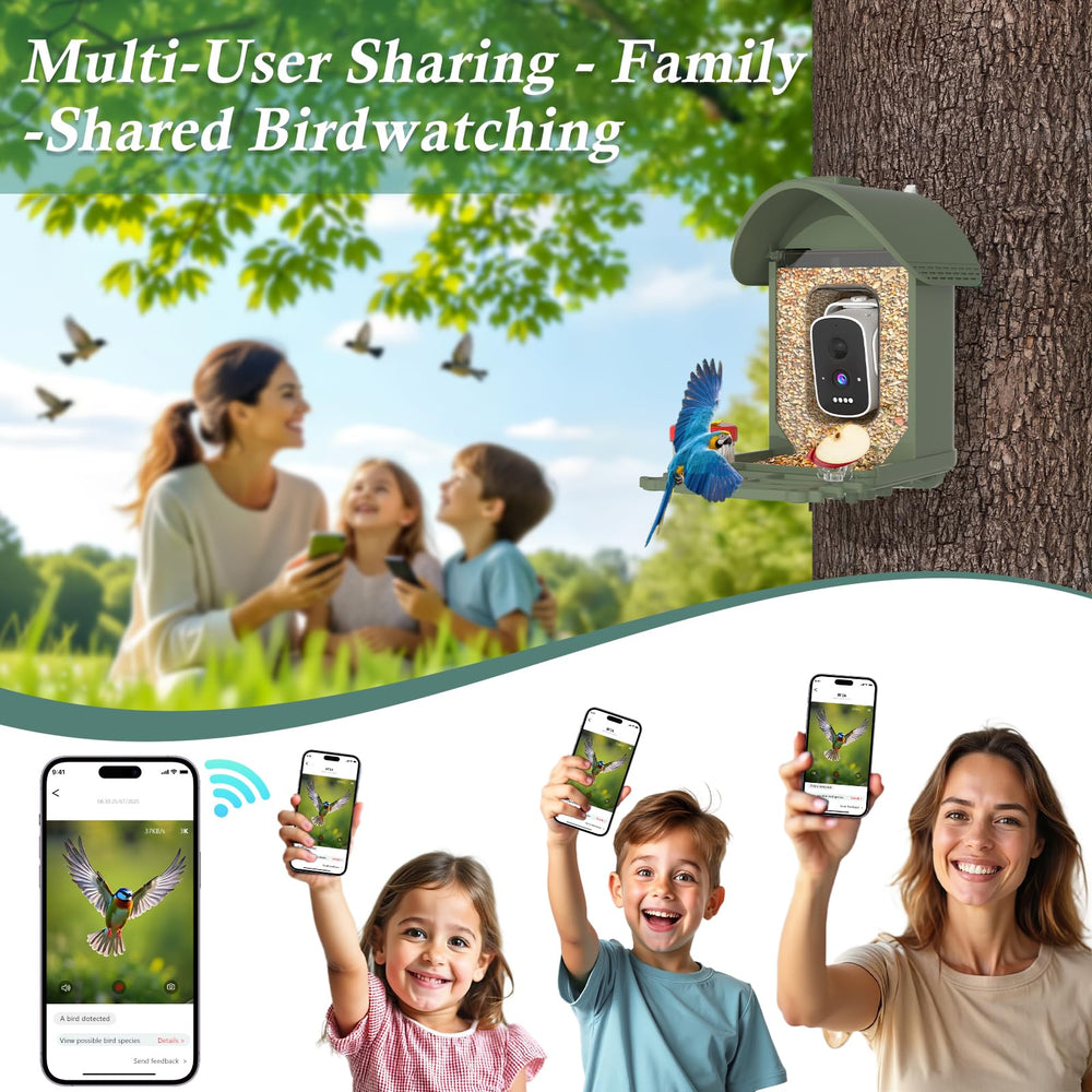 WAVEEME bird feeder 3K HD video delivers crisp day and night footage.