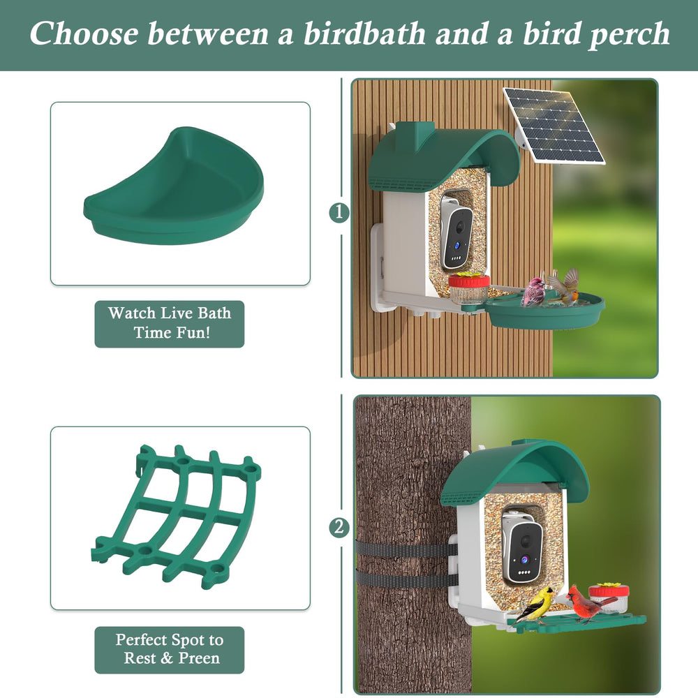 WaveEME Bird Feeder Camera side view, unobtrusive backyard surveillance.