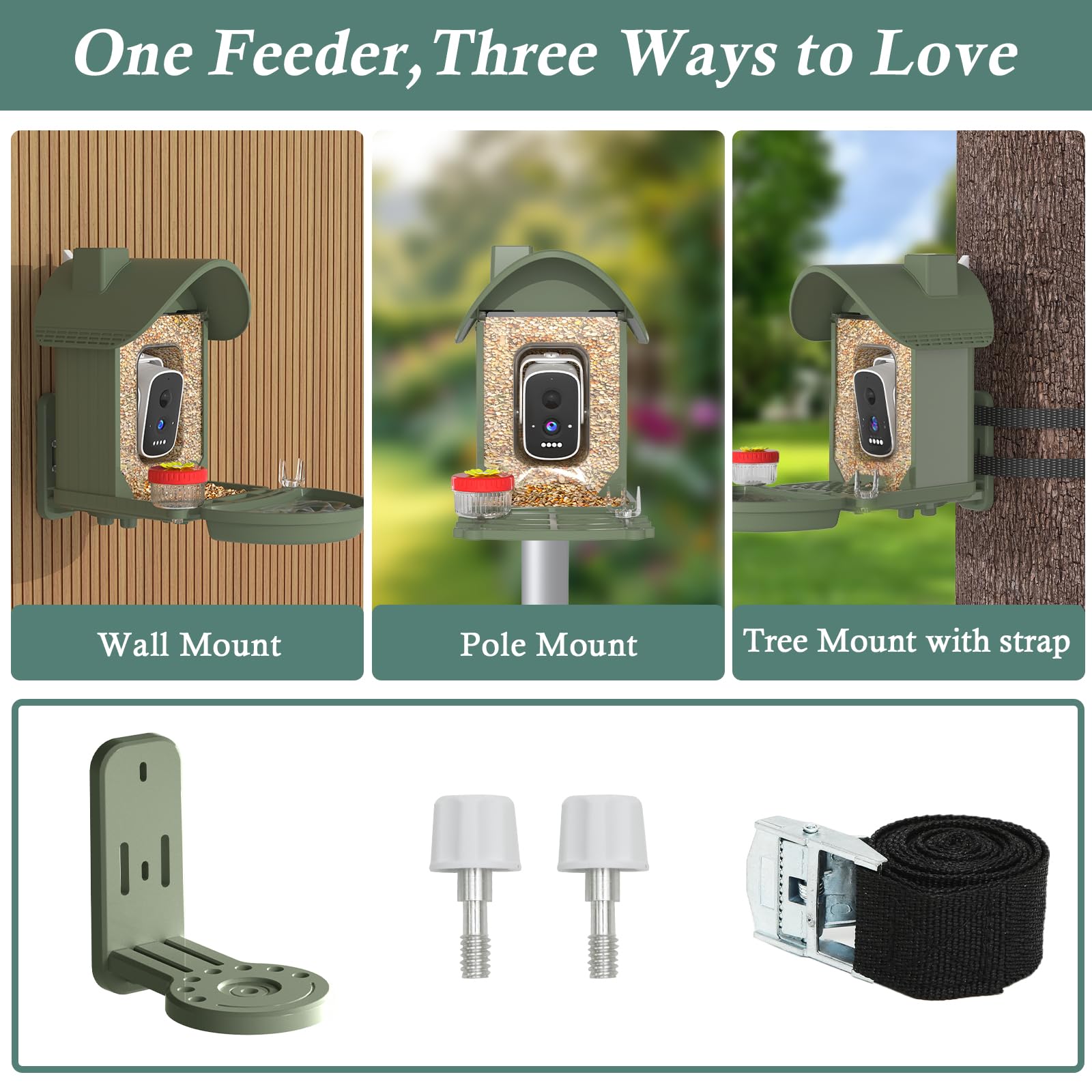 WAVEEME bird feeder night vision enables clear recordings after dark.
