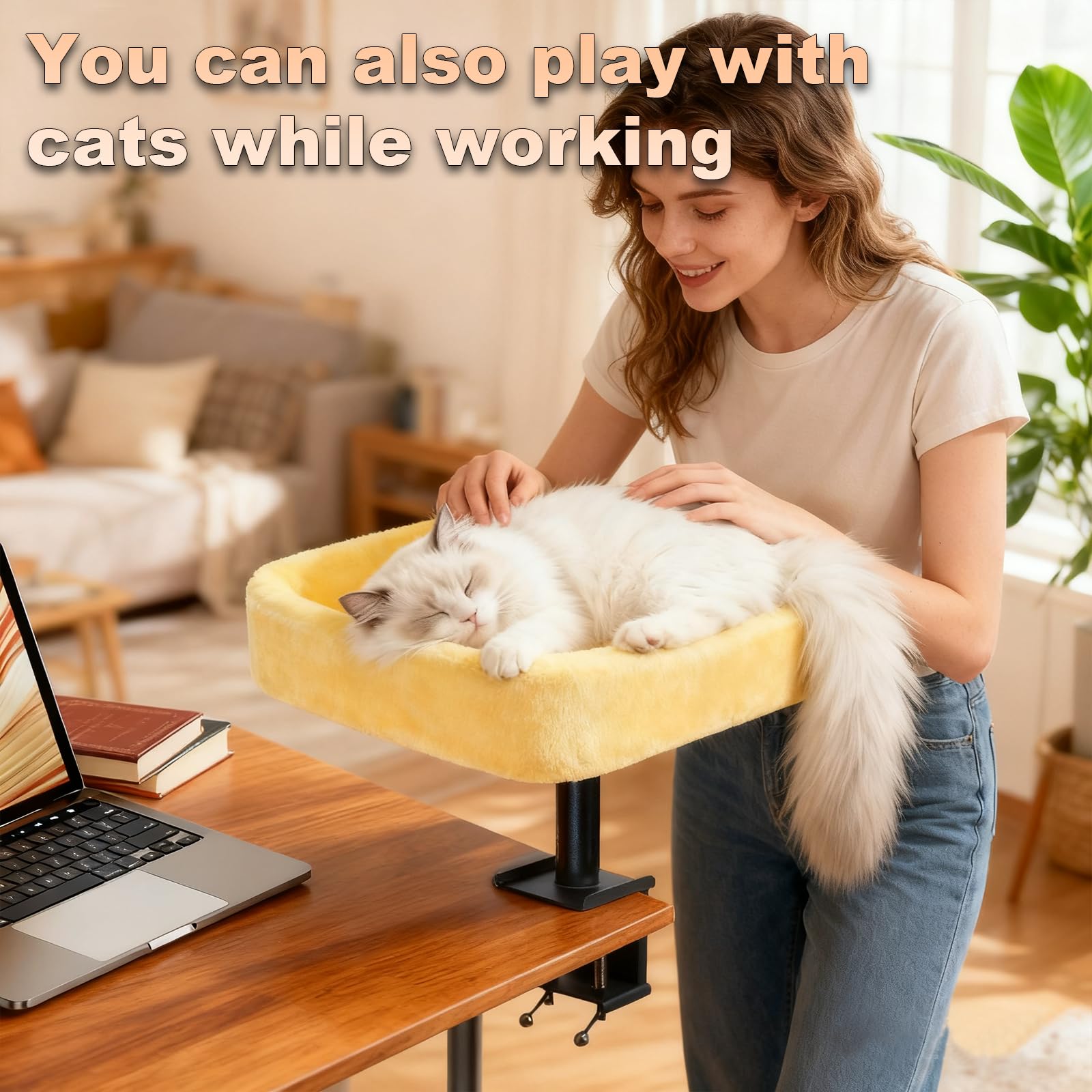 Wavetoka Cat Desk Bed dual-side comfort highlights warmth and breathability options