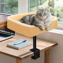Wavetoka Cat Desk Bed front view shows sturdy frame and cozy perch