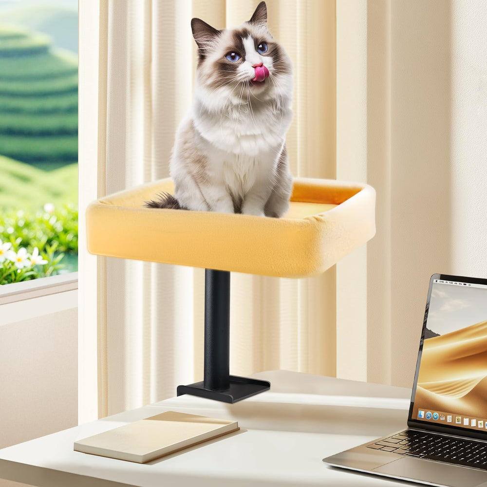 Wavetoka Cat Desk Bed on desk keeps your cat nearby during work sessions