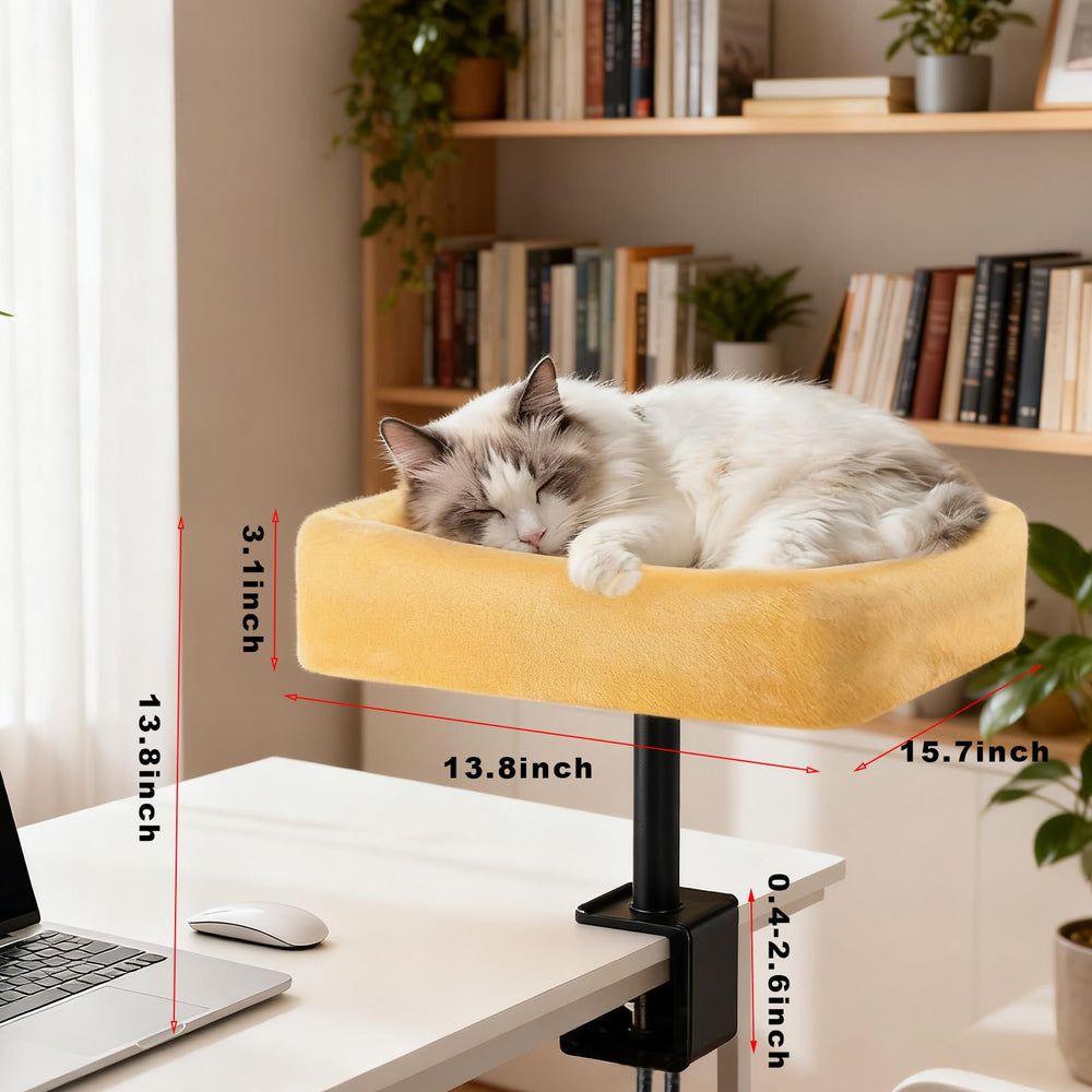 Wavetoka Cat Desk Bed on desk shows close companionship during work or study
