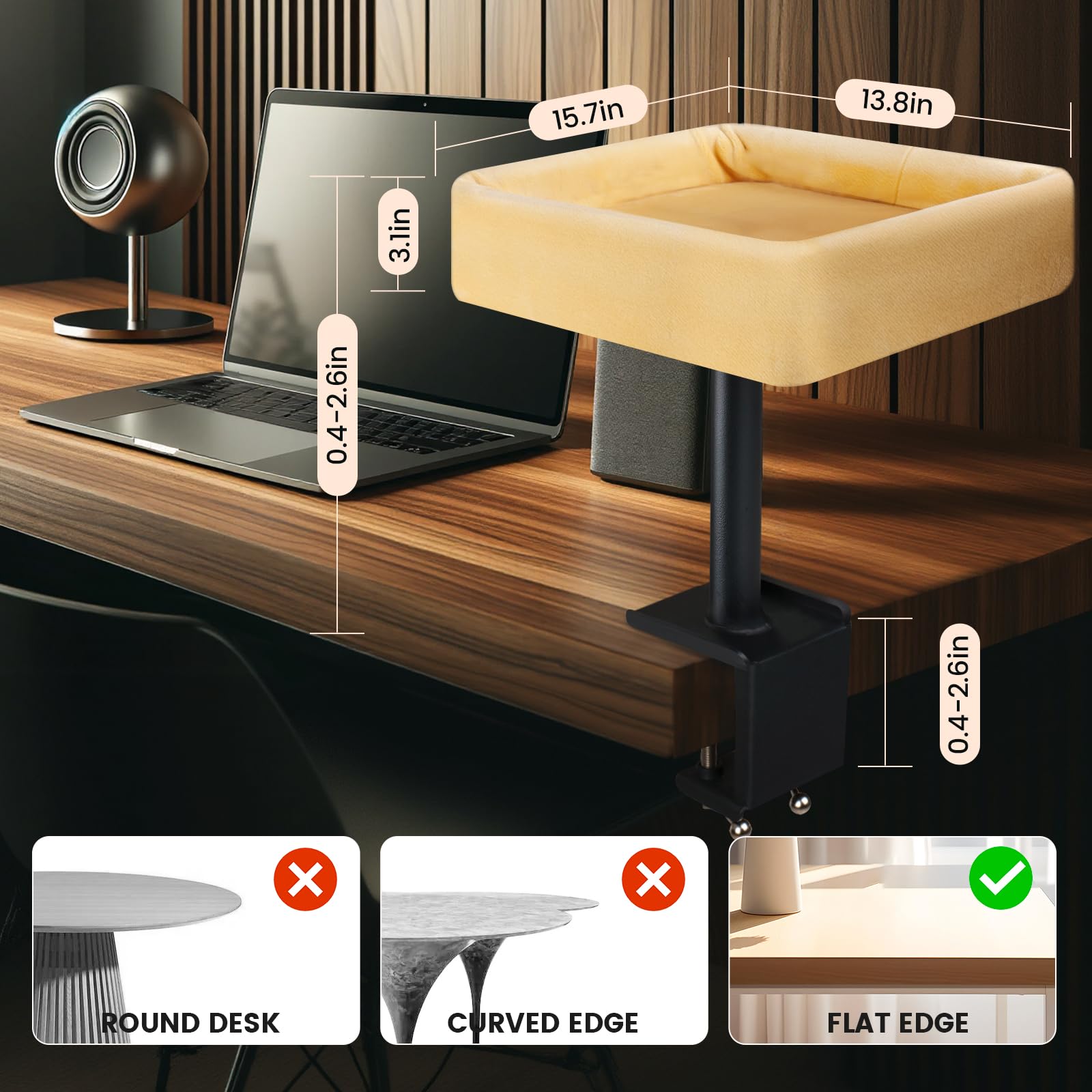 Wavetoka Cat Desk Bed reinforced steel frame for sturdy stability