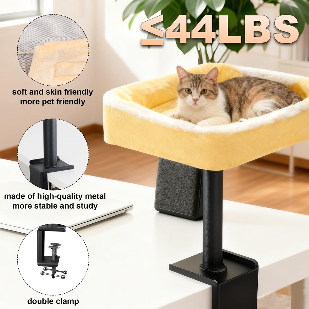 Wavetoka Cat Desk Bed sturdy steel frame supports jumps and steady perch
