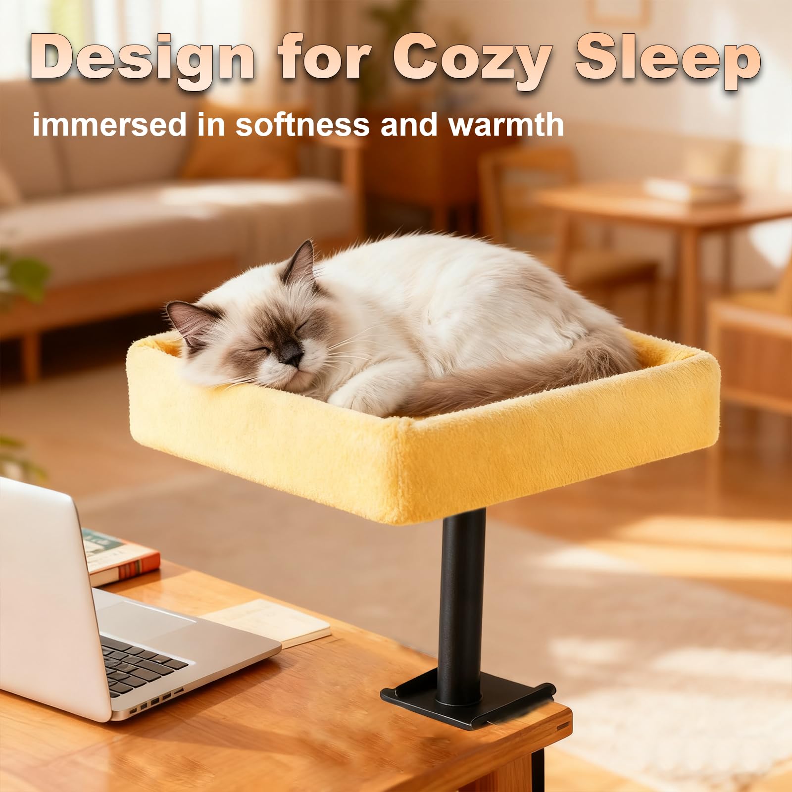 Wavetoka Cat Desk Bed washable cover demonstrates easy cleaning after adventures