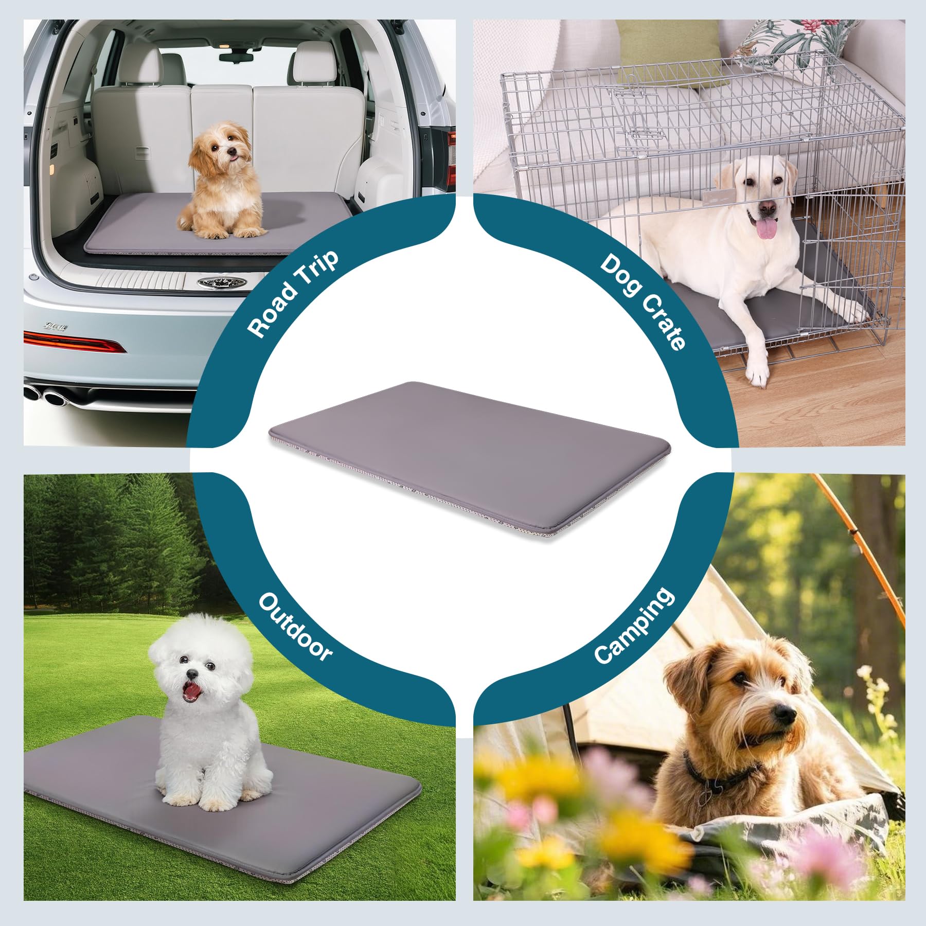 WAYIMPRESS dog crate pad cleaning demonstrates easy wipe-down and rinse.