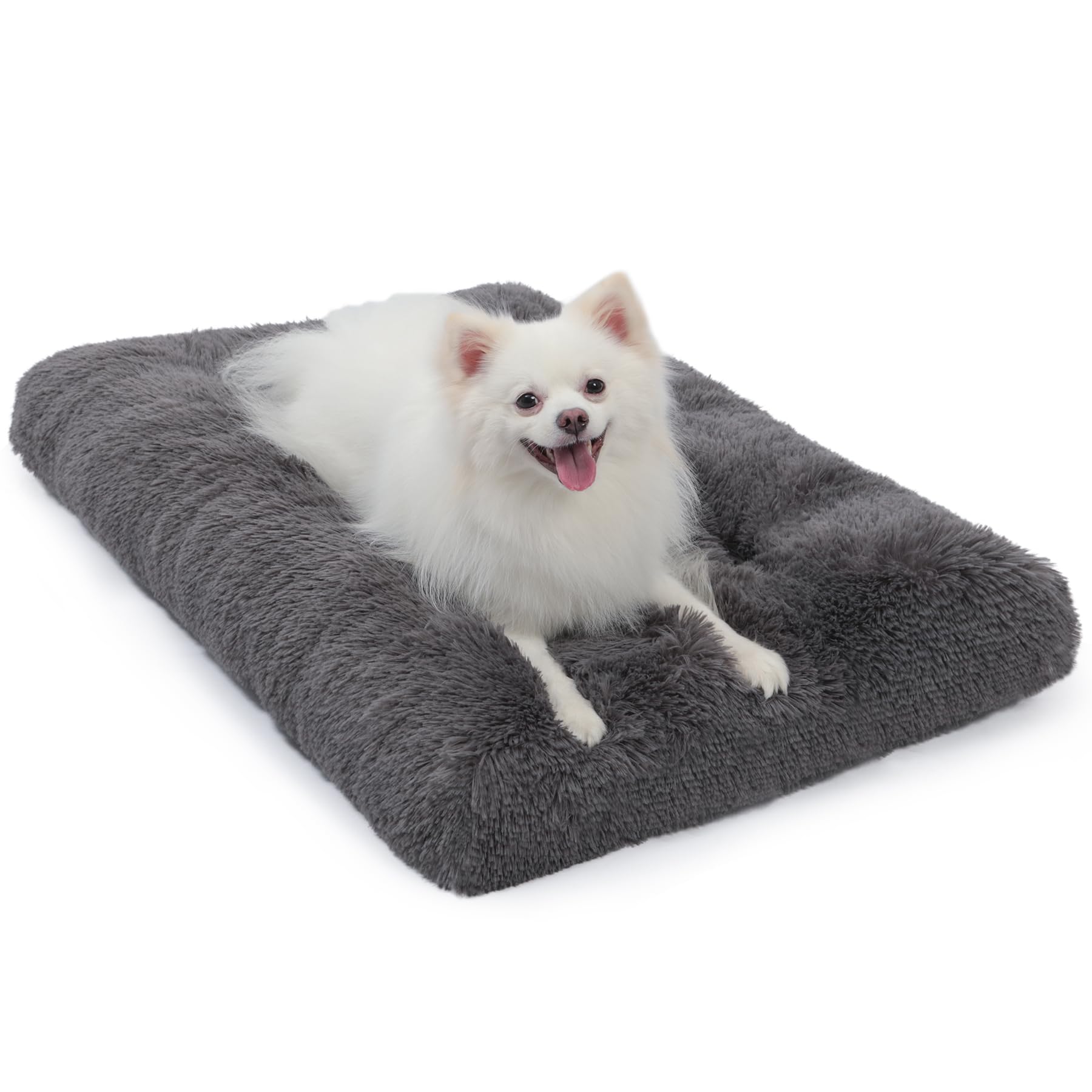 WayImpress small-dog crate pad in crate provides plush comfort for naps