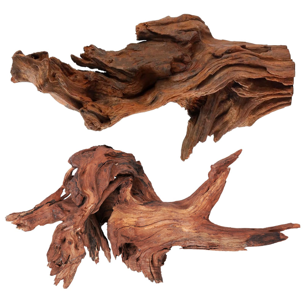 WDEFUN driftwood 14-18 inch two-piece set for aquarium decor and fish hiding spots.