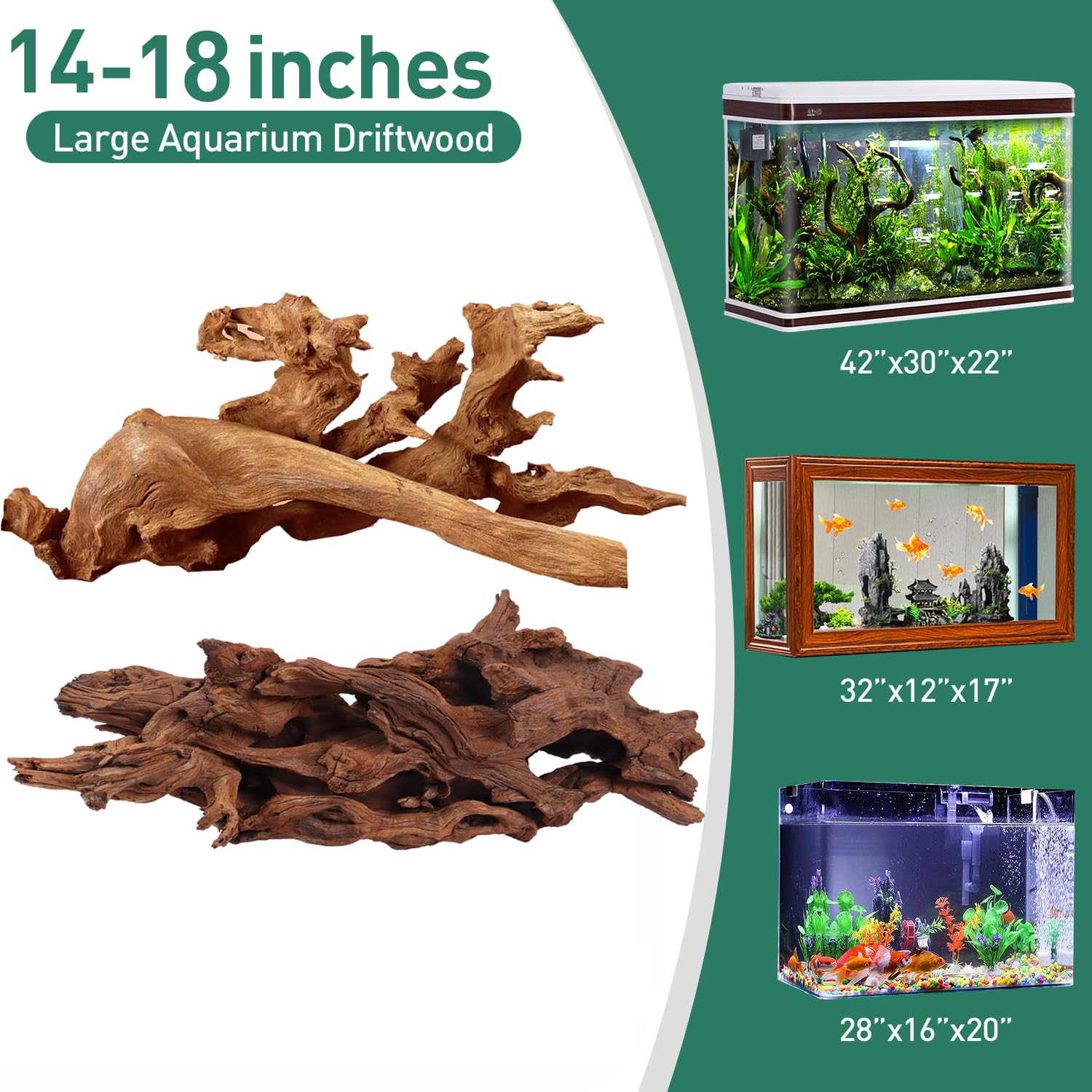 WDEFUN natural driftwood branch for reptile tanks and climbing surfaces.