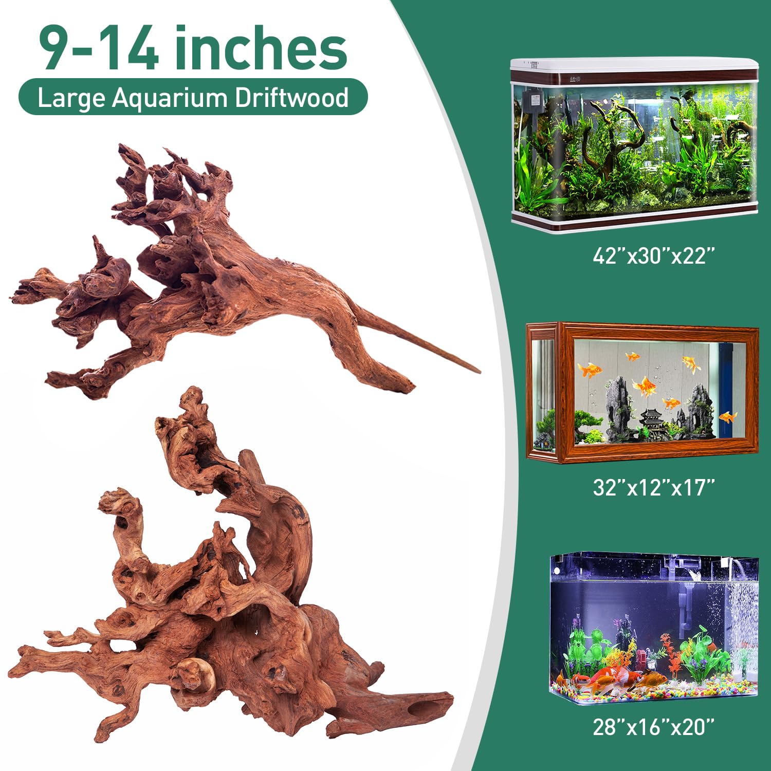 WDEFUN driftwood aquarium decor closeup highlighting texture for realistic tanks.