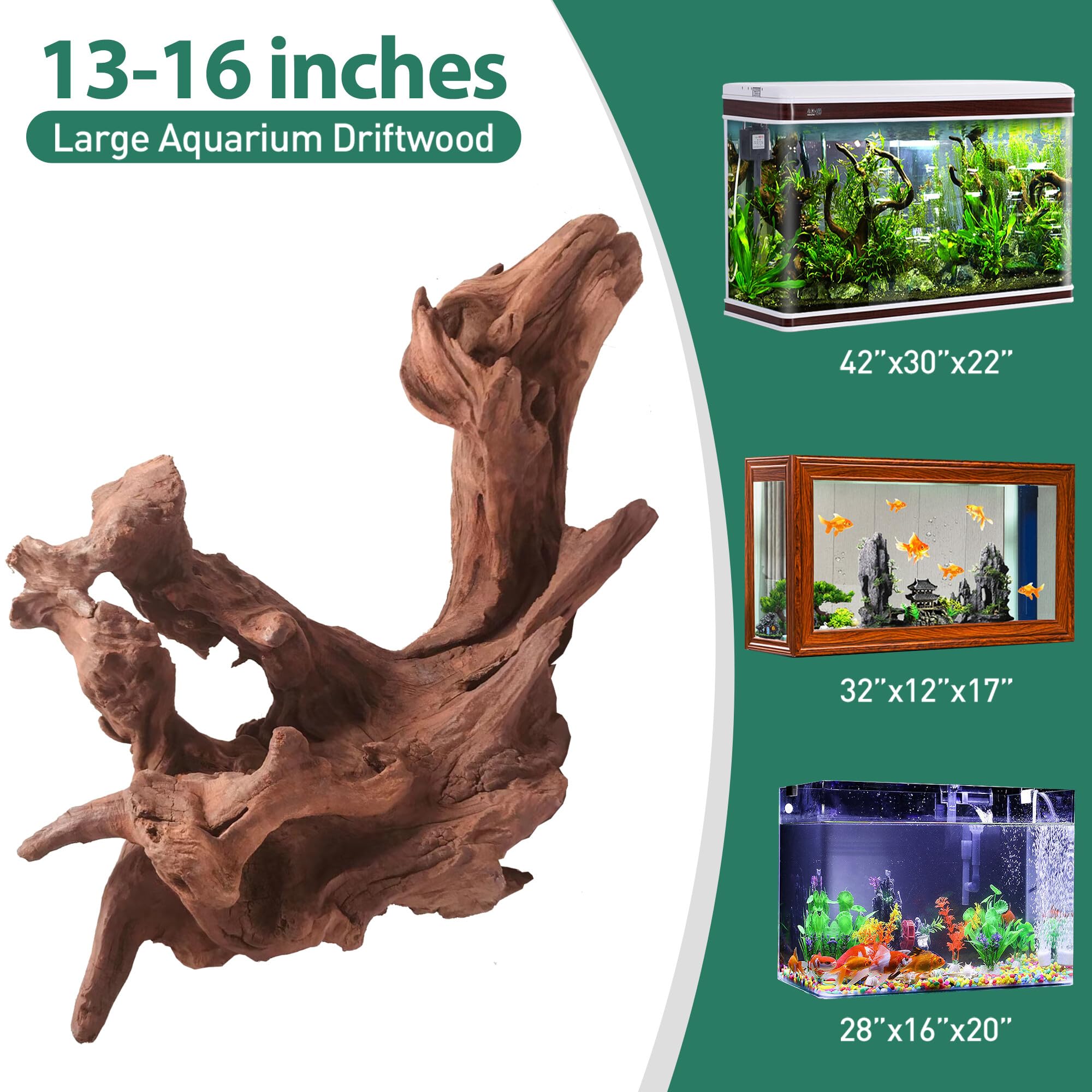 WDEFUN driftwood aquarium texture closeup showcases rugged surface for natural terrarium look.