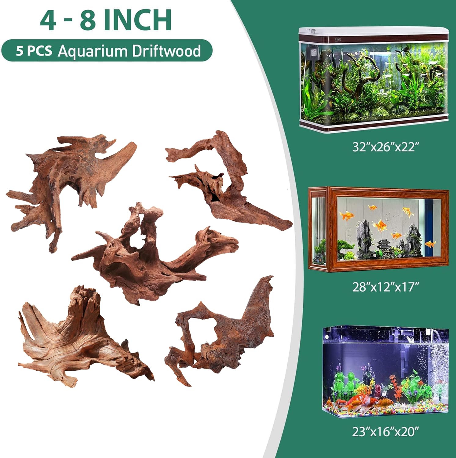 WDEFUN driftwood betta hideout provides a cozy shelter for small fish habitats.