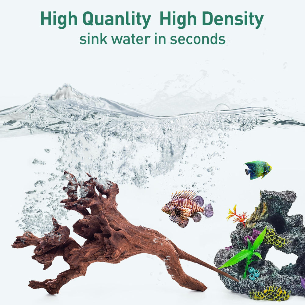 WDEFUN driftwood large-unique-shape accentuates enclosure design and observation.