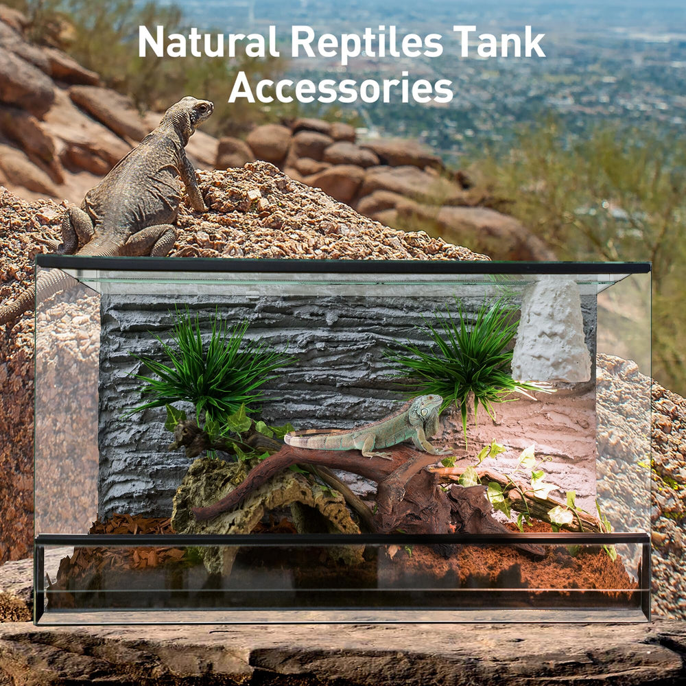 WDEFUN driftwood reptile-tank-climb-area provides sturdy surfaces for reptile enrichment.