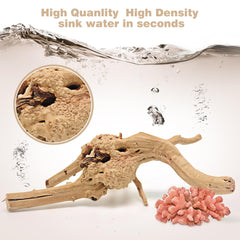 WDEFUN spiderwood driftwood close-up aids aquarium layout planning ideas.