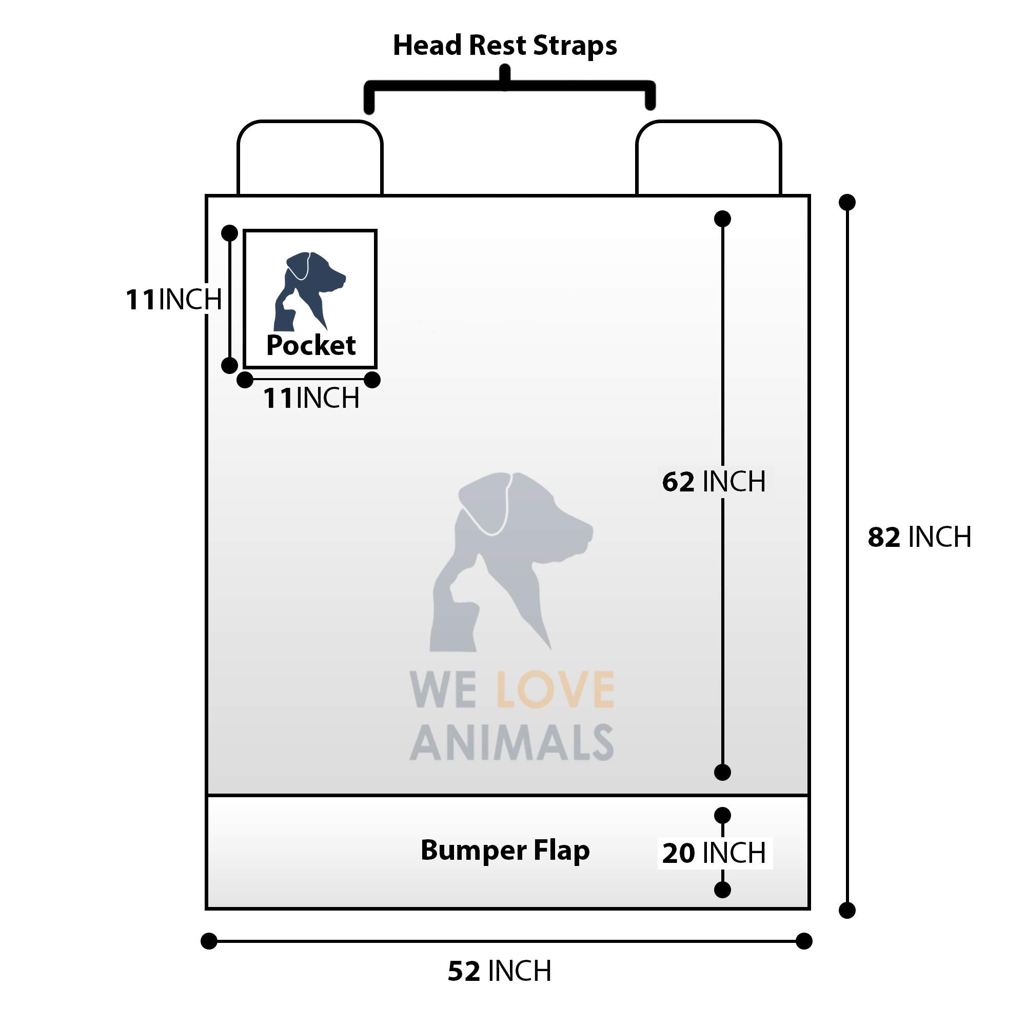 WE LOVE ANIMALS 600D Oxford fabric delivers durable vehicle protection