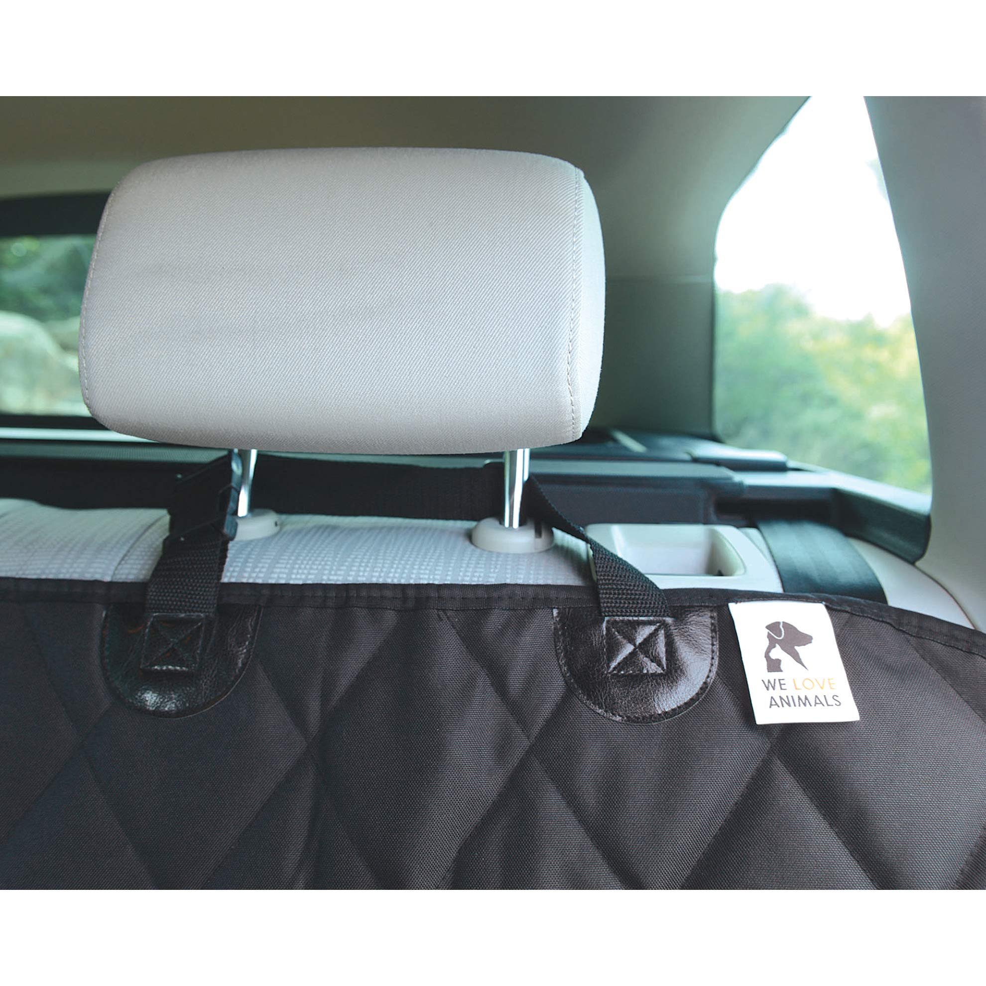 WE LOVE ANIMALS travel-ready dog car seat cover enhances road trips