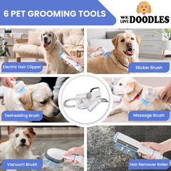 We Love Doodles 1.5L dust cup promotes uninterrupted grooming and quick cleanup.