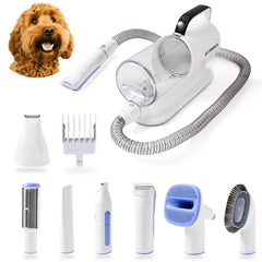 We Love Doodles 11-in-1 grooming vacuum kit ready for professional home grooming sessions.