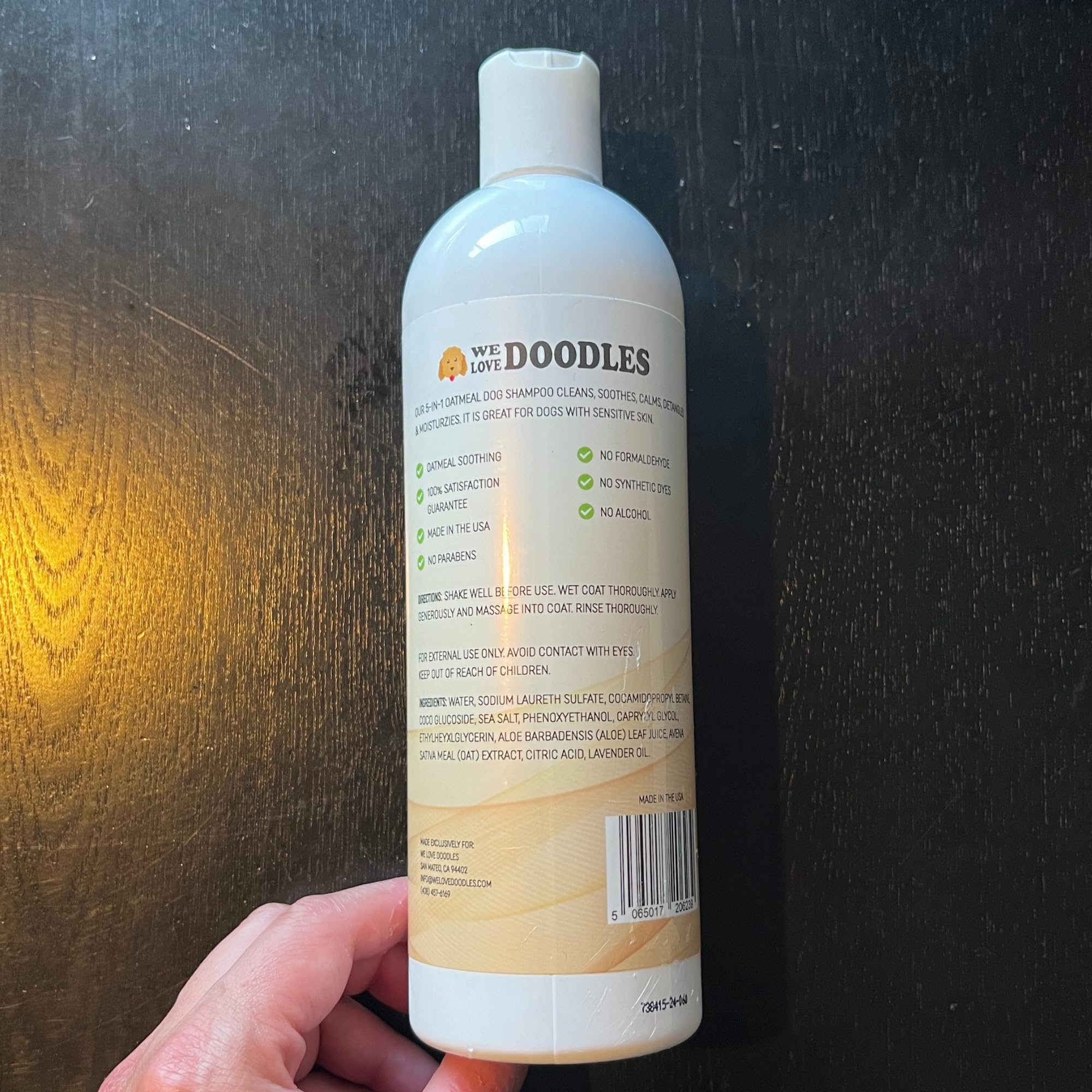We Love Doodles champú hecho en Estados Unidos - fórmula segura para perros.