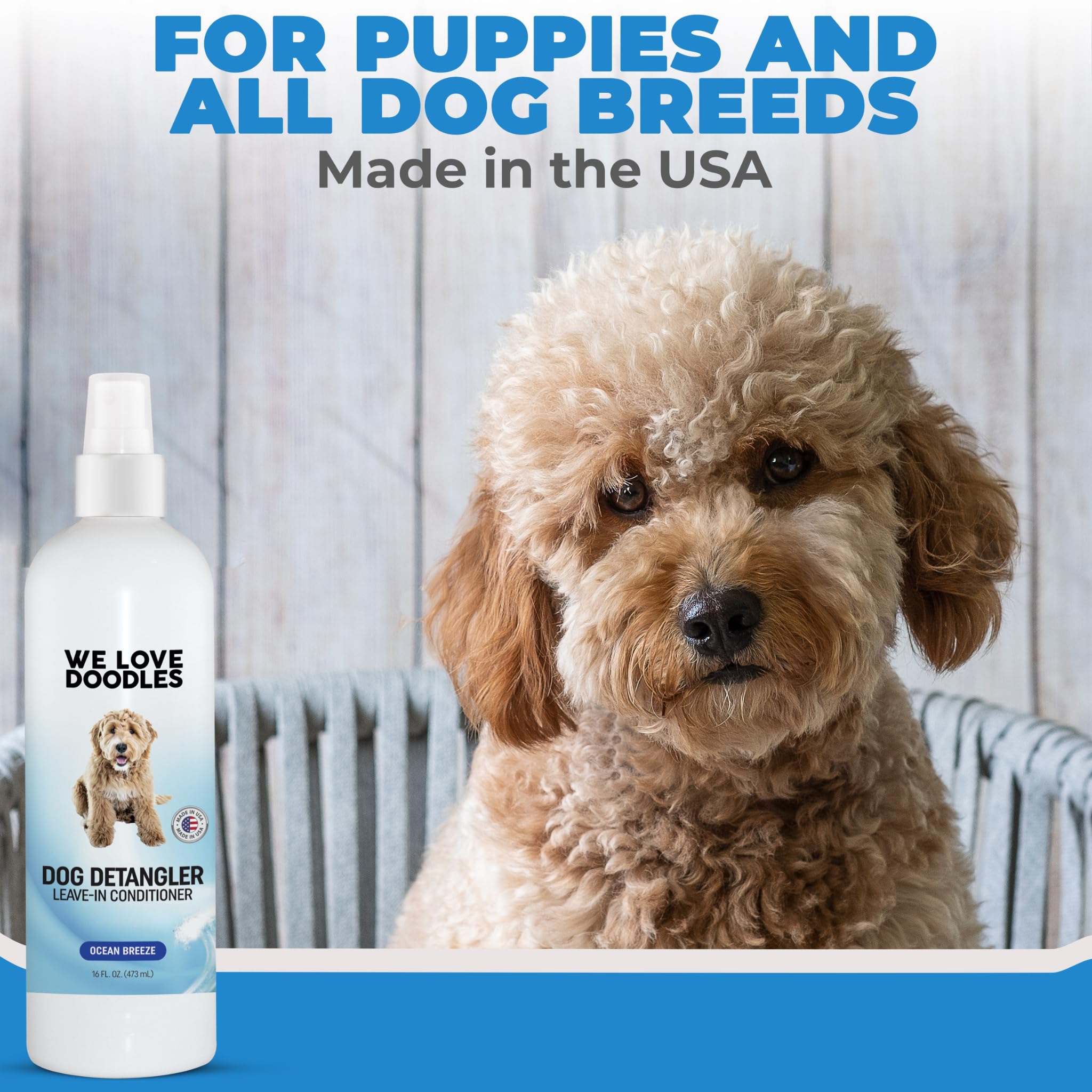 We Love Doodles Desenredante para perros: envase de 16 oz para uso prolongado
