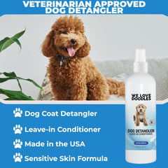 We Love Doodles Desenredante para perros: etiqueta detallada con información del producto