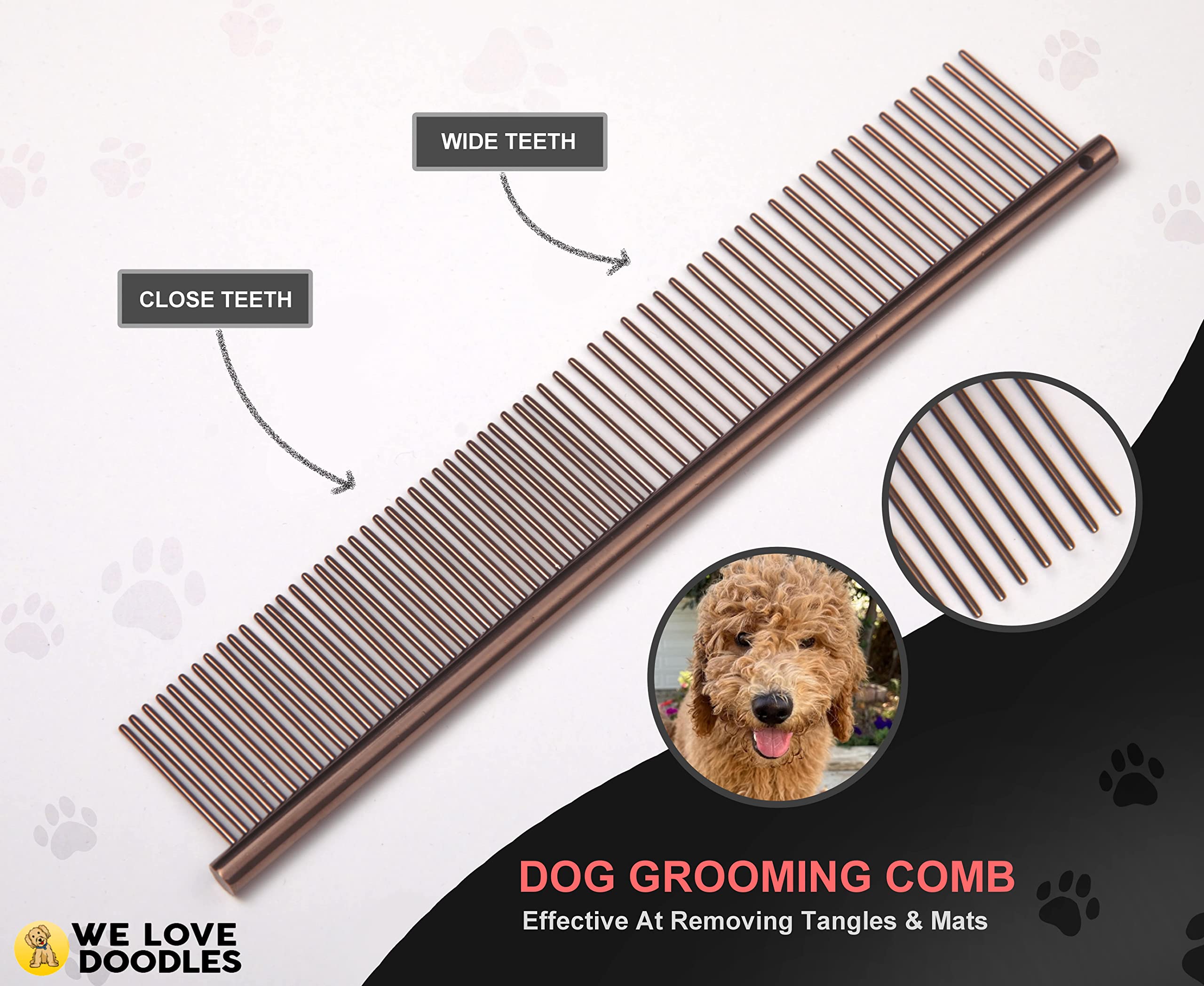 We Love Doodles dog grooming kit on doodle demonstrates easy coat shaping and grooming flow.