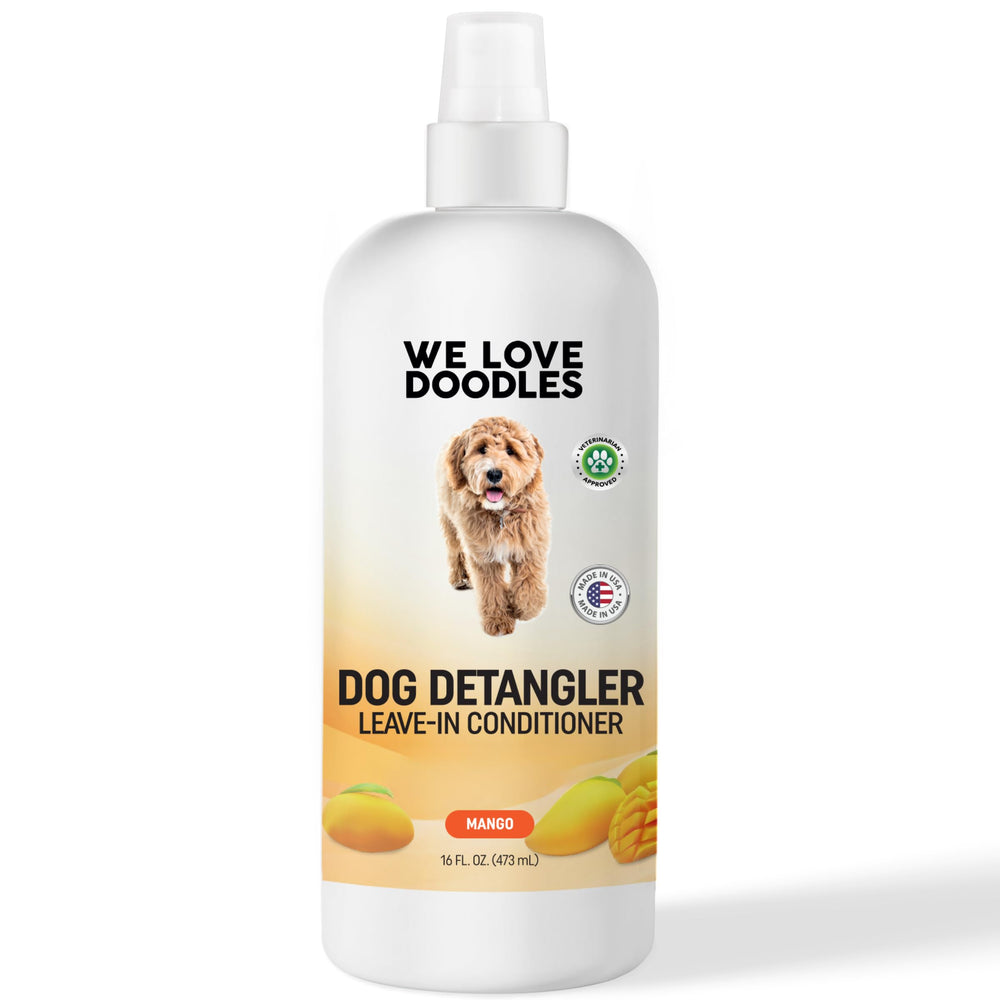 We Love Doodles bottle and sprayer support routine grooming.
