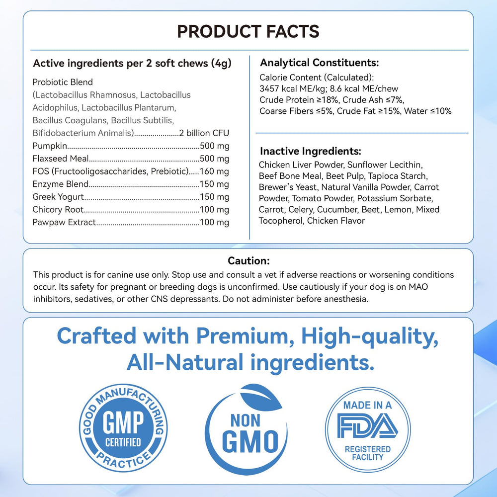 WEALLIN 200 chews jar shows long-lasting probiotic supply for dogs.