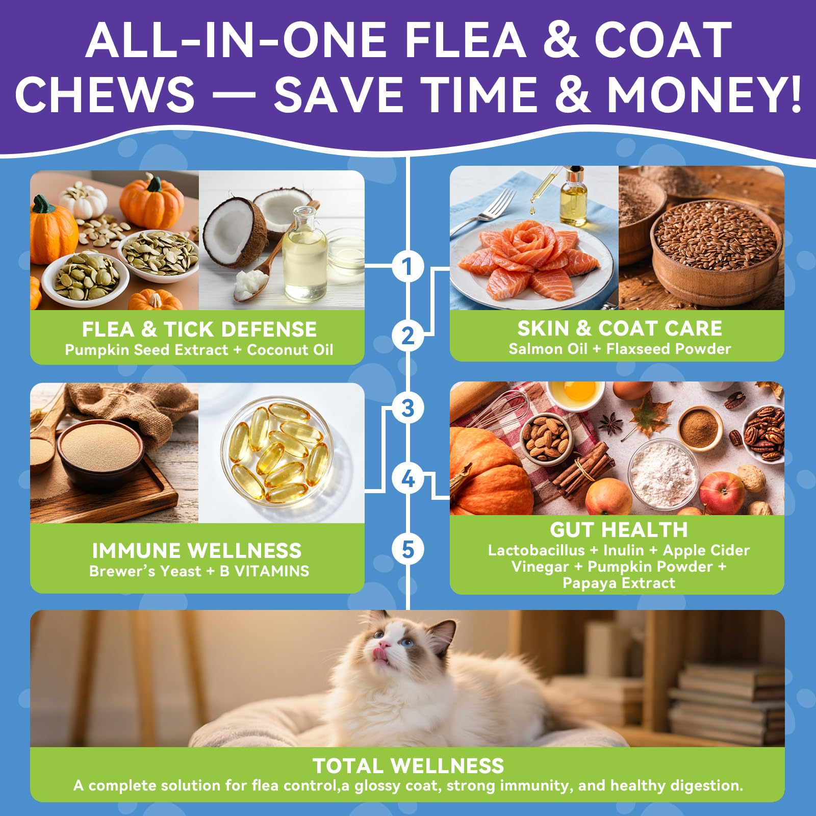 WEALLIN cat immunity support with B vitamins boosts overall vitality.