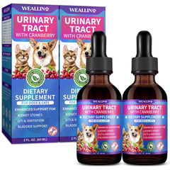 WEALLIN cranberry-kidney-bladder-support-drops shown as a gentle urinary wellness aid for cats and dogs.