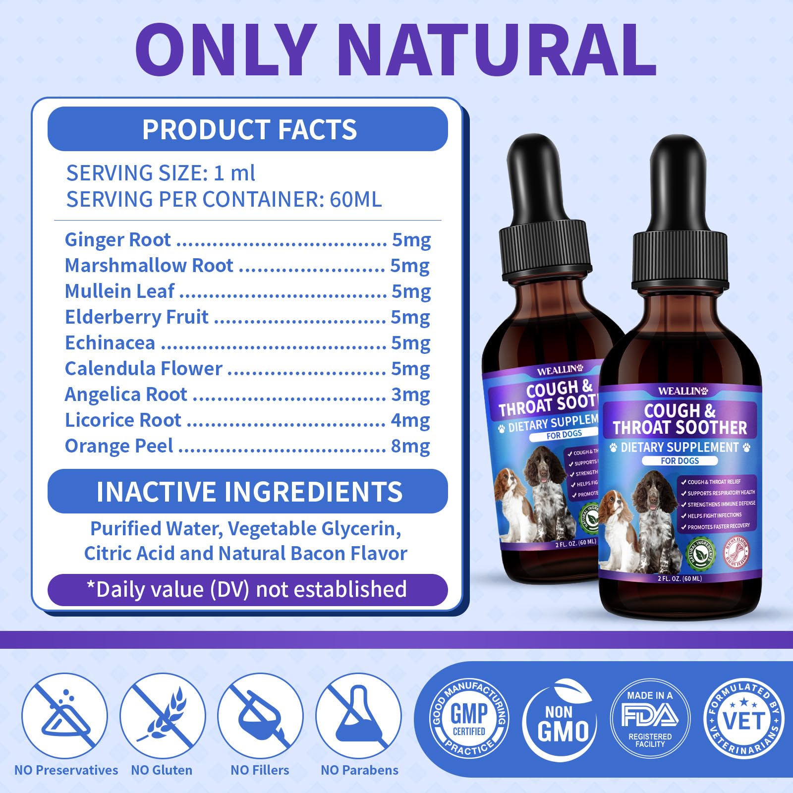 WEALLIN dog cough drops in water provide versatile administration option.