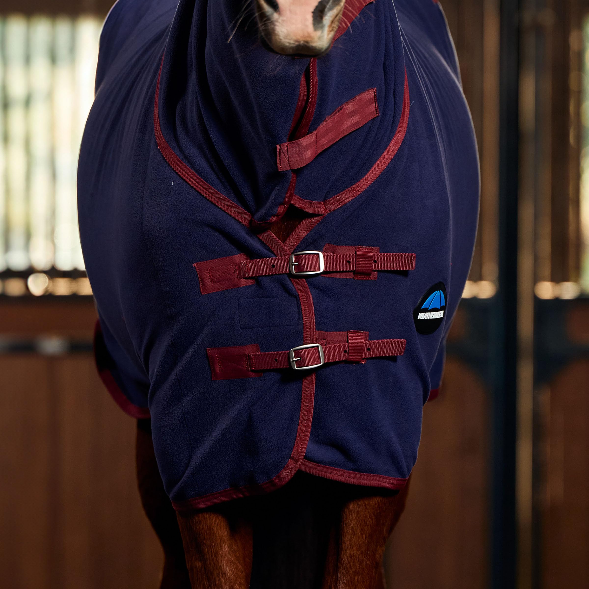 WeatherBeeta anti-static fleece cooler breathable-fabric enables moisture-wicking for a refreshed horse.
