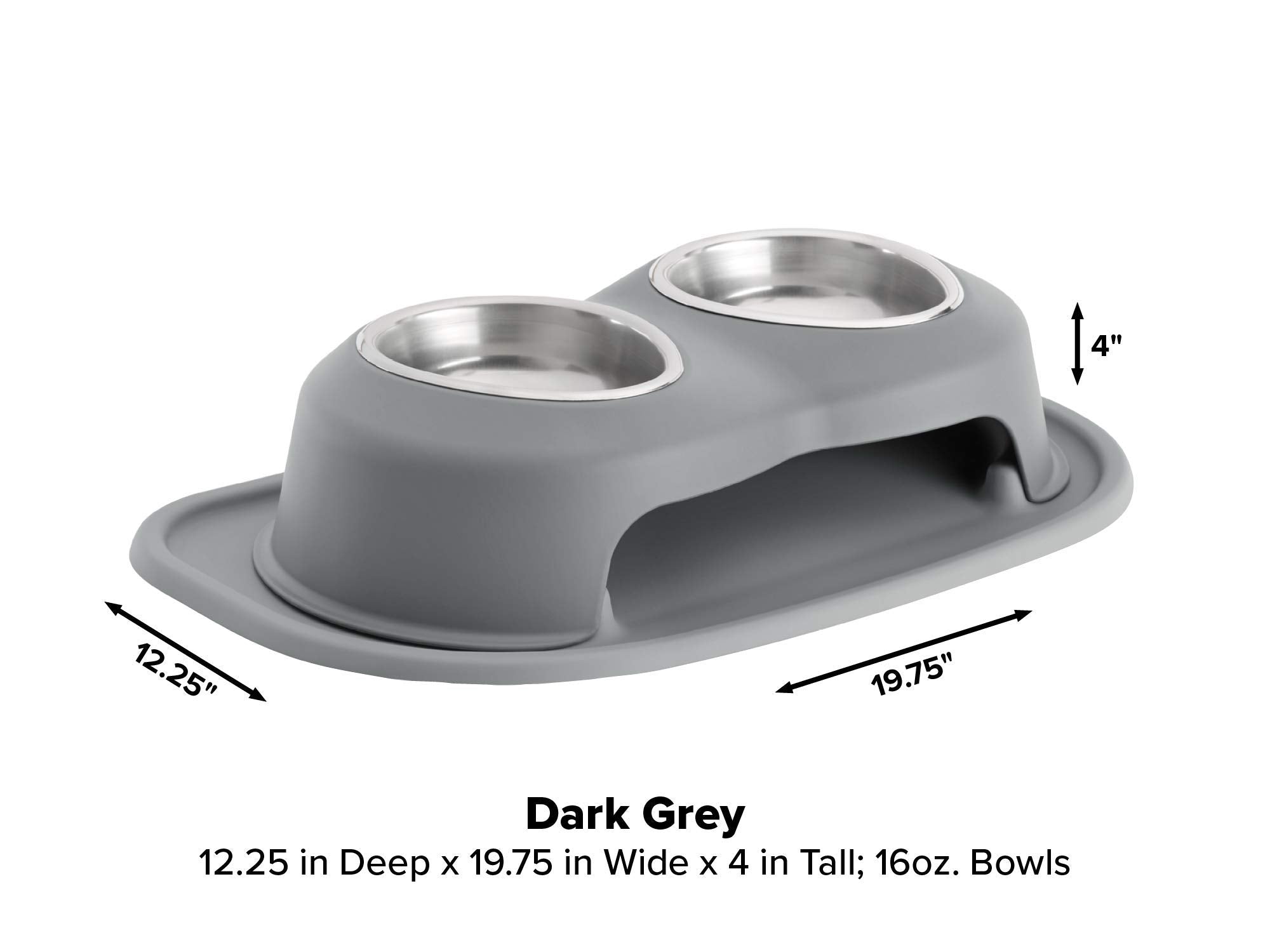 WeatherTech stand and mat keeping bowls stable during mealtime.