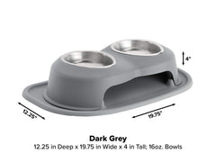 WeatherTech stand and mat keeping bowls stable during mealtime.