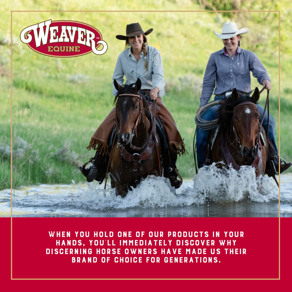 Weaver Leather sweat scraper and coarse curry duo speeding dirt and sweat removal.