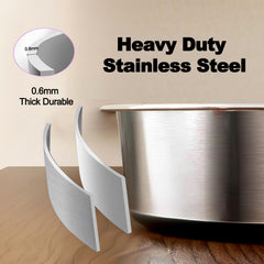 WEDAWN deep stainless steel bowls bottom with rubber non-skid base reduces slipping