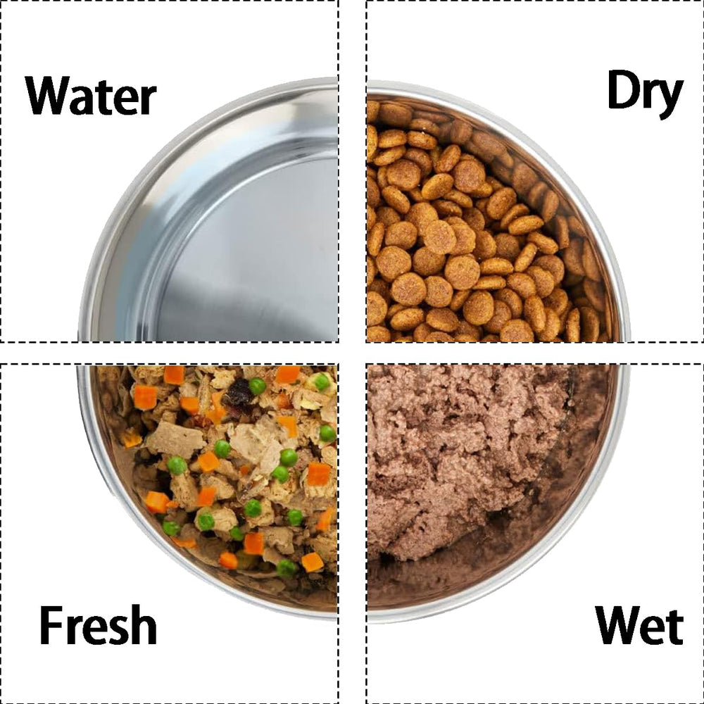 WEDAWN large-capacity bowls hold about 12 cups per bowl for big breeds