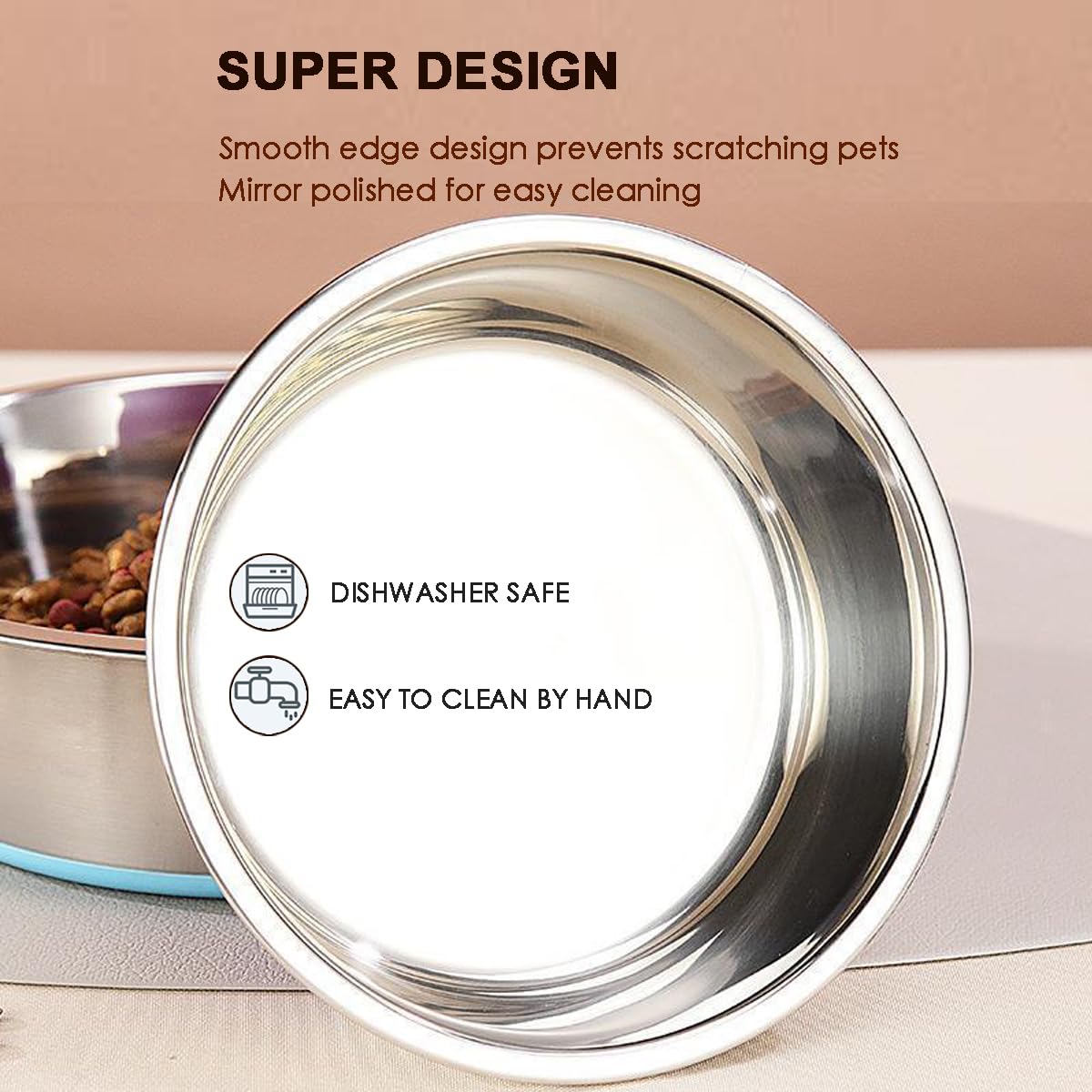 WEDAWN deep bowls reduce noise and protect floors during feeding.