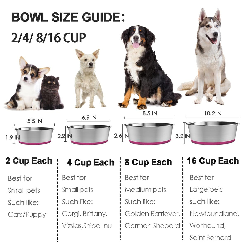 WEDAWN set of 2 durable dog bowls for daily meals