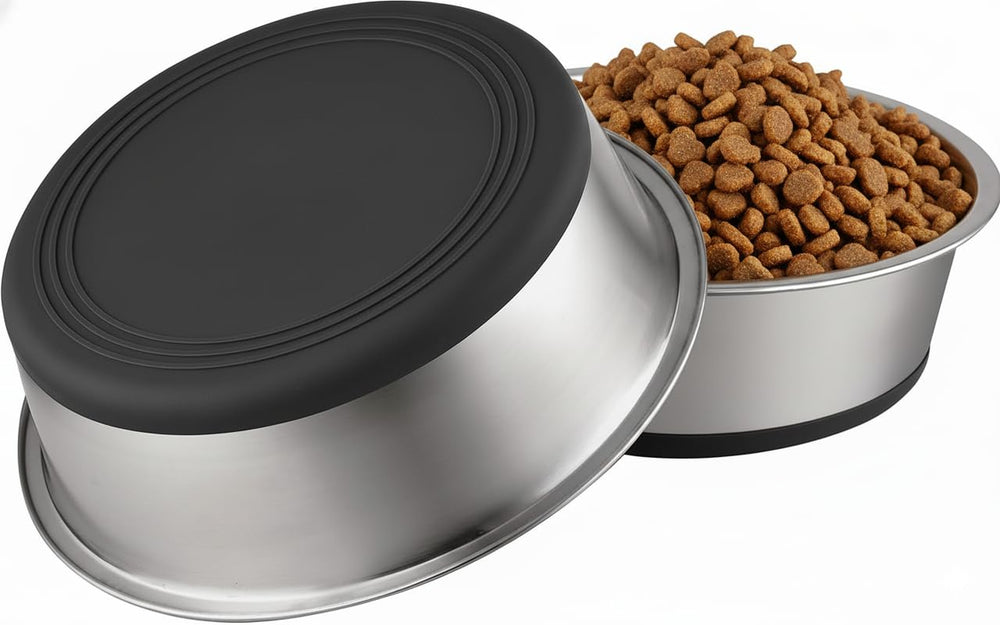 Tazones WEDAWN de acero inoxidable profundos con base antideslizante para perros