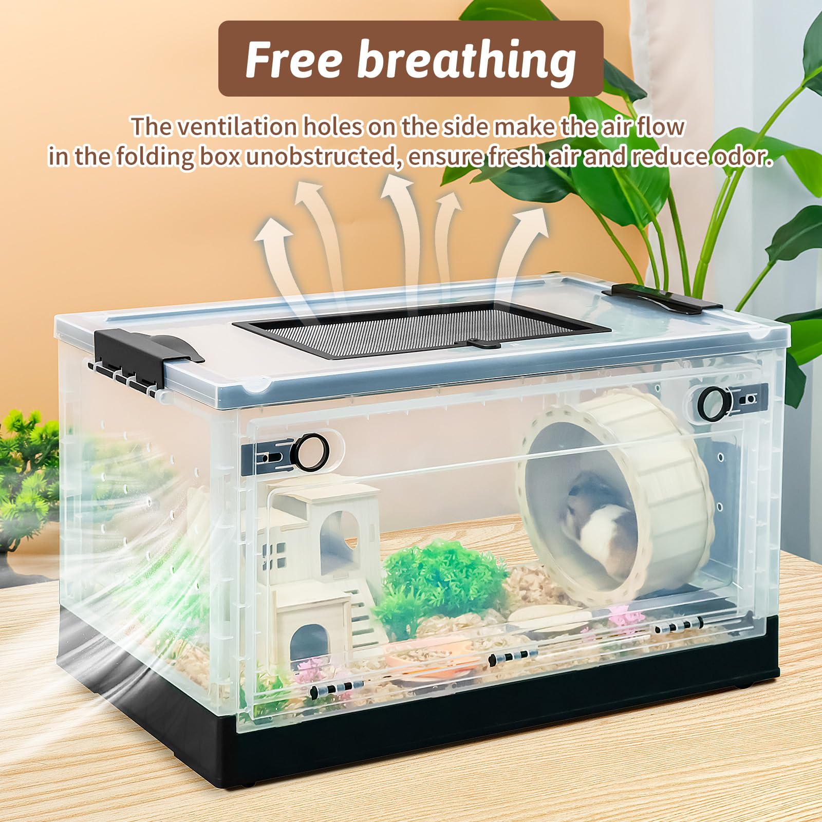 Wedoelsim hamster cage latch door prevents escapes with secure easy access.