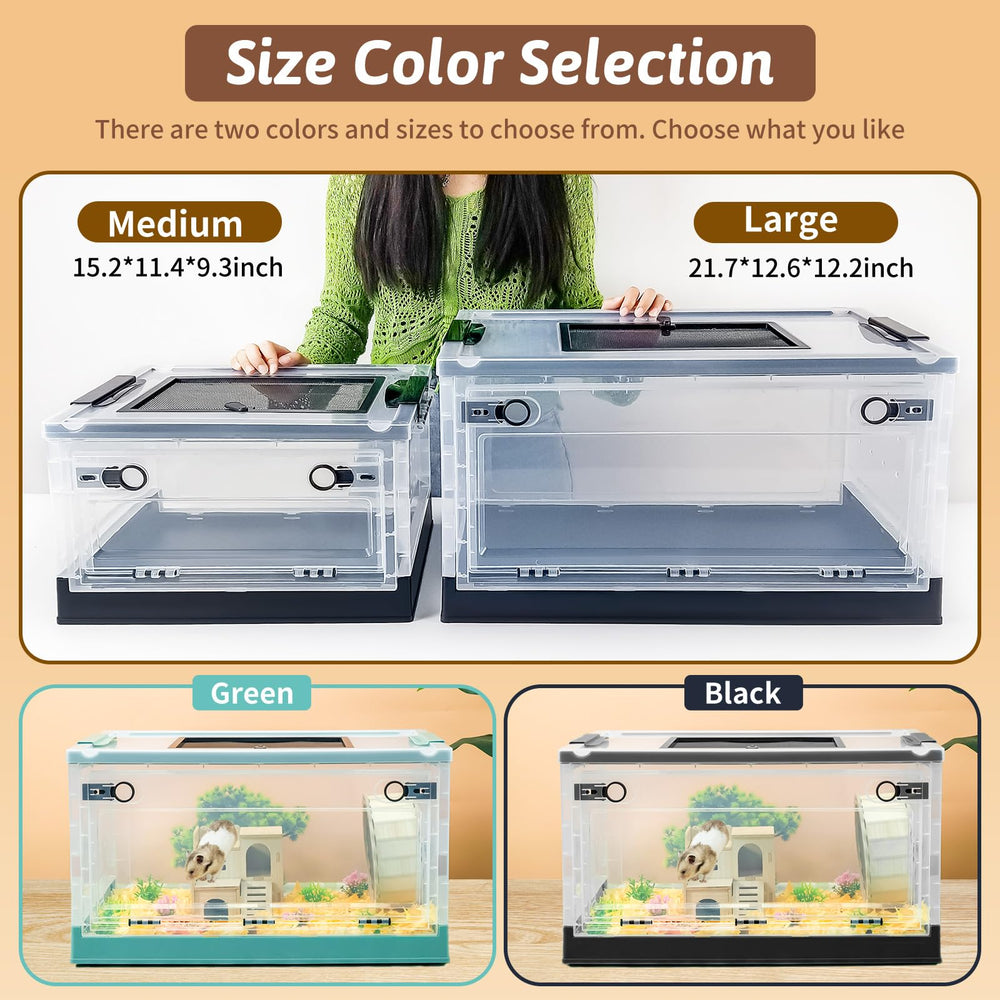Wedoelsim hamster cage transparent material provides bright, clear view.