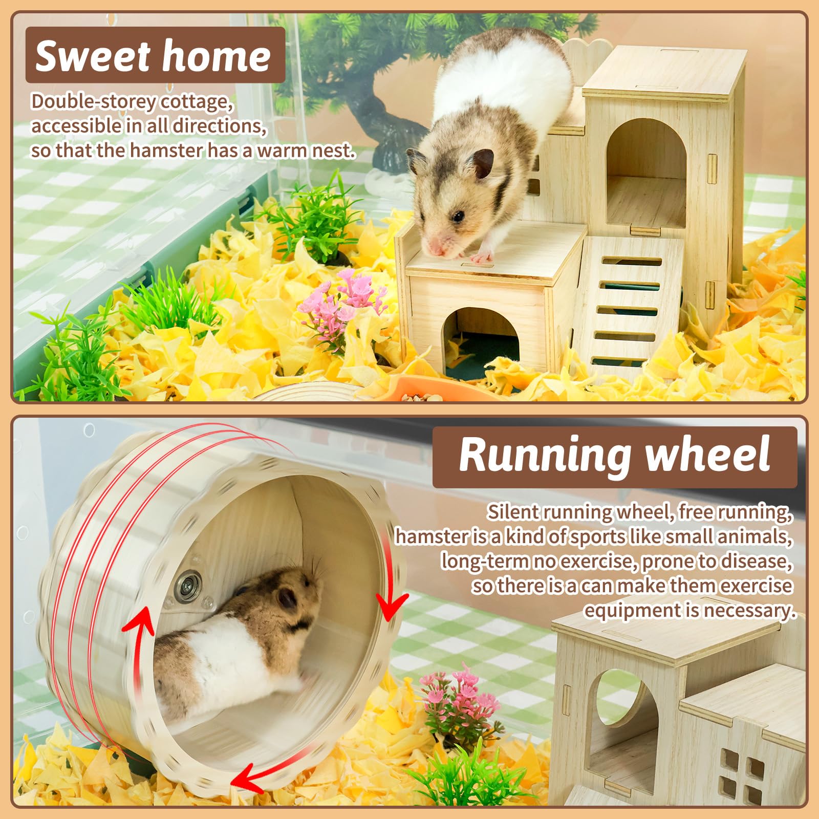 Wedoelsim hamster cage ventilation holes keep cabin air fresh during play.