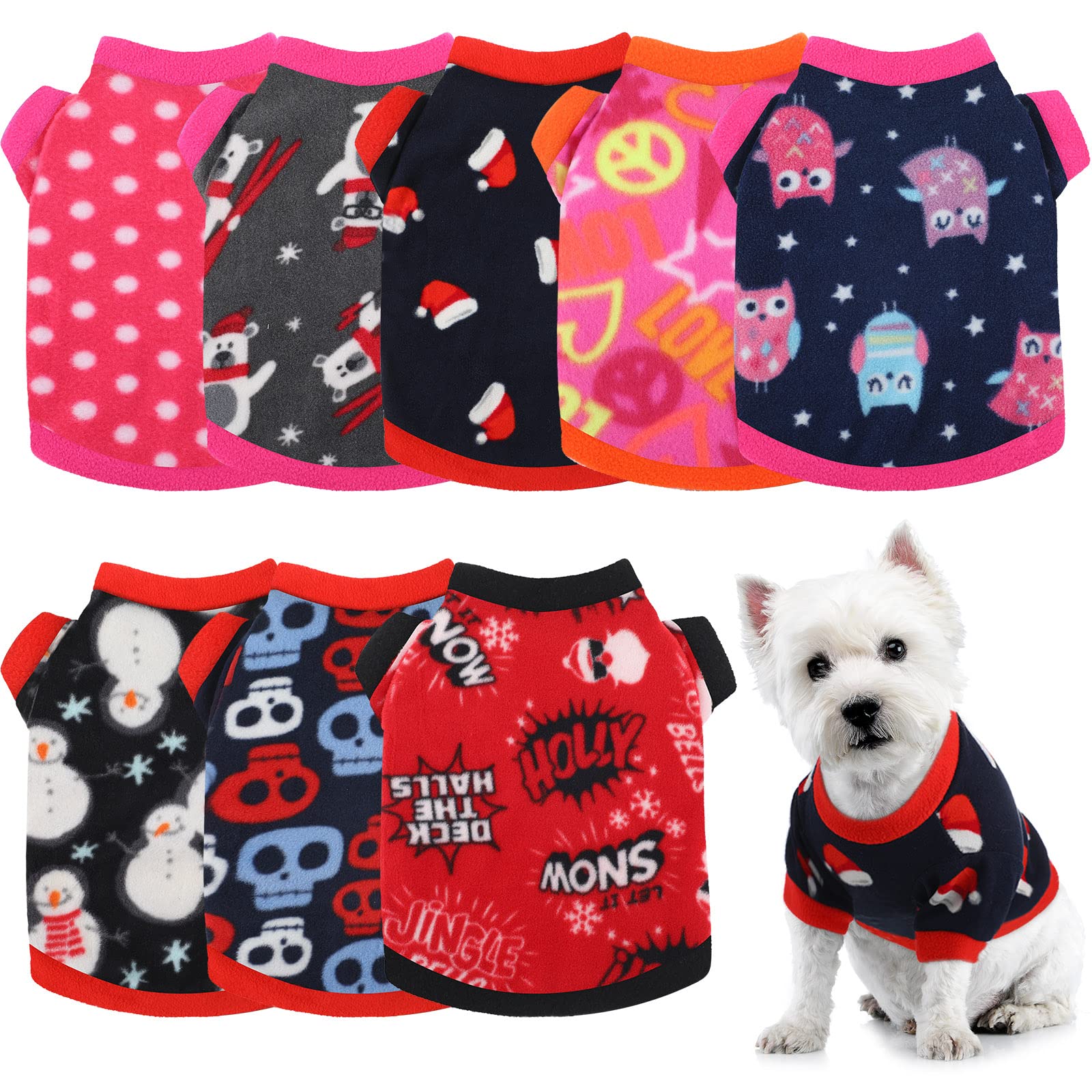 Weewooday 8-piece dog sweaters set showing versatile small-dog outfits for seasonal wear