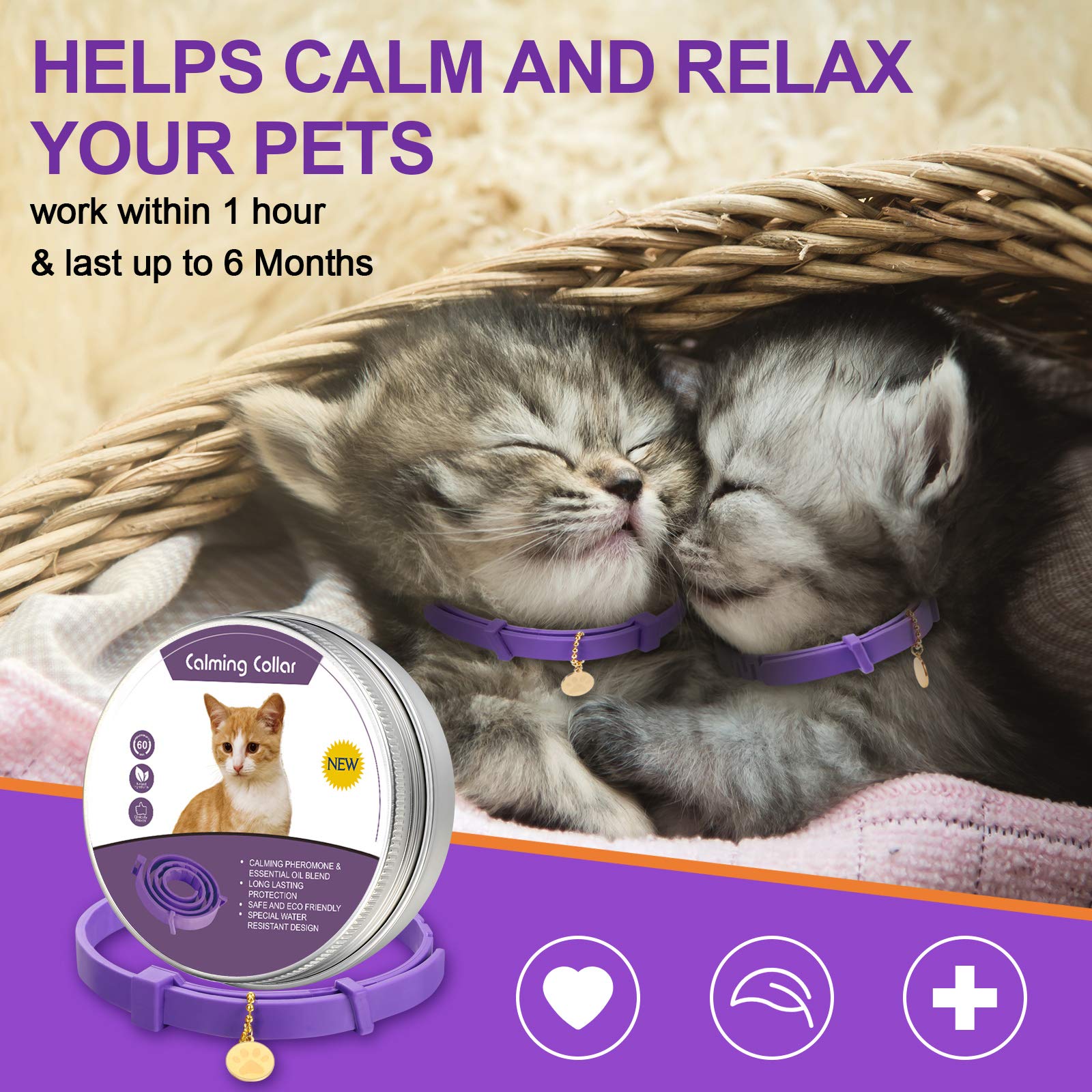 Weewooday calming collar pendant with paw pattern for style