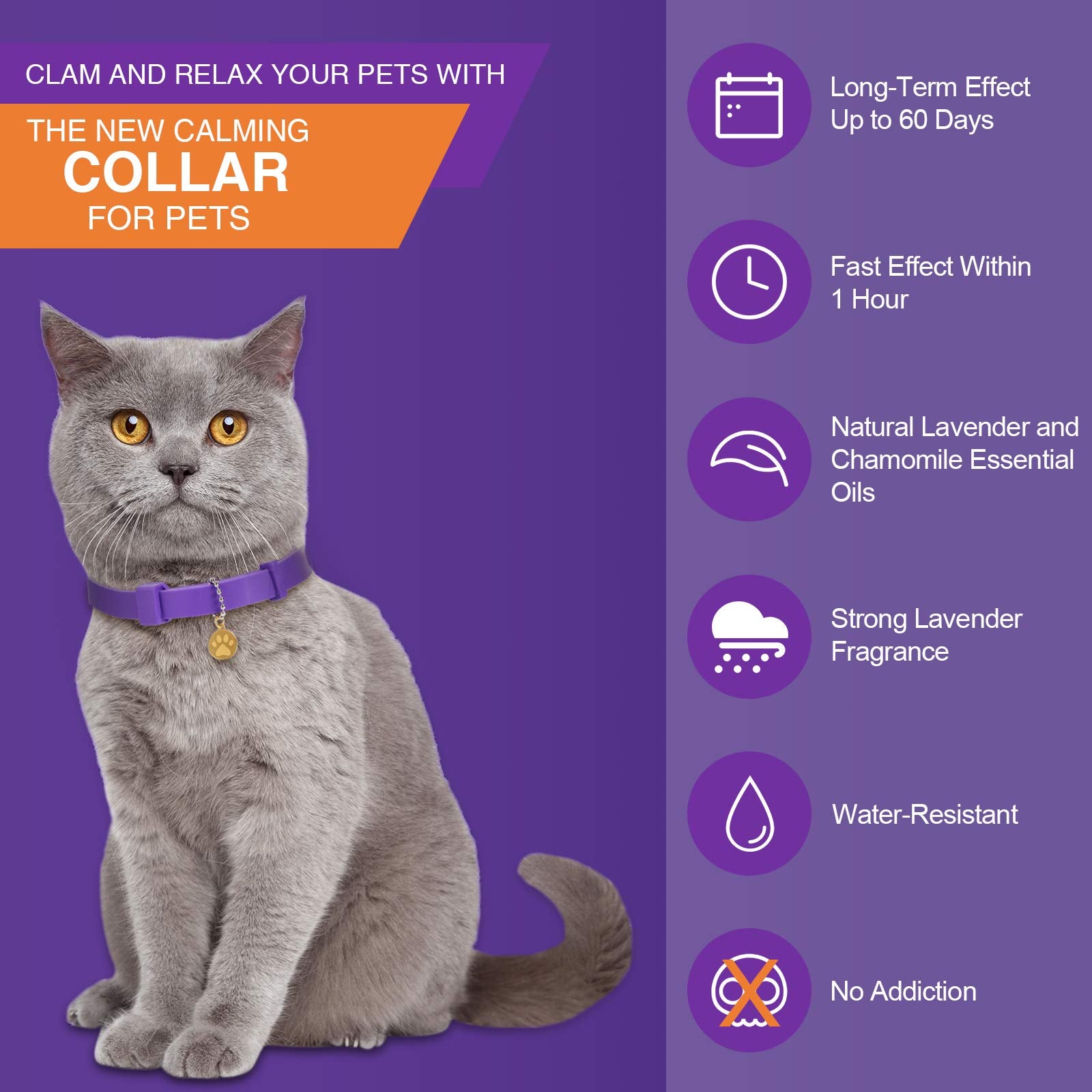 Weewooday cat calming collar made of soft silicone for comfort