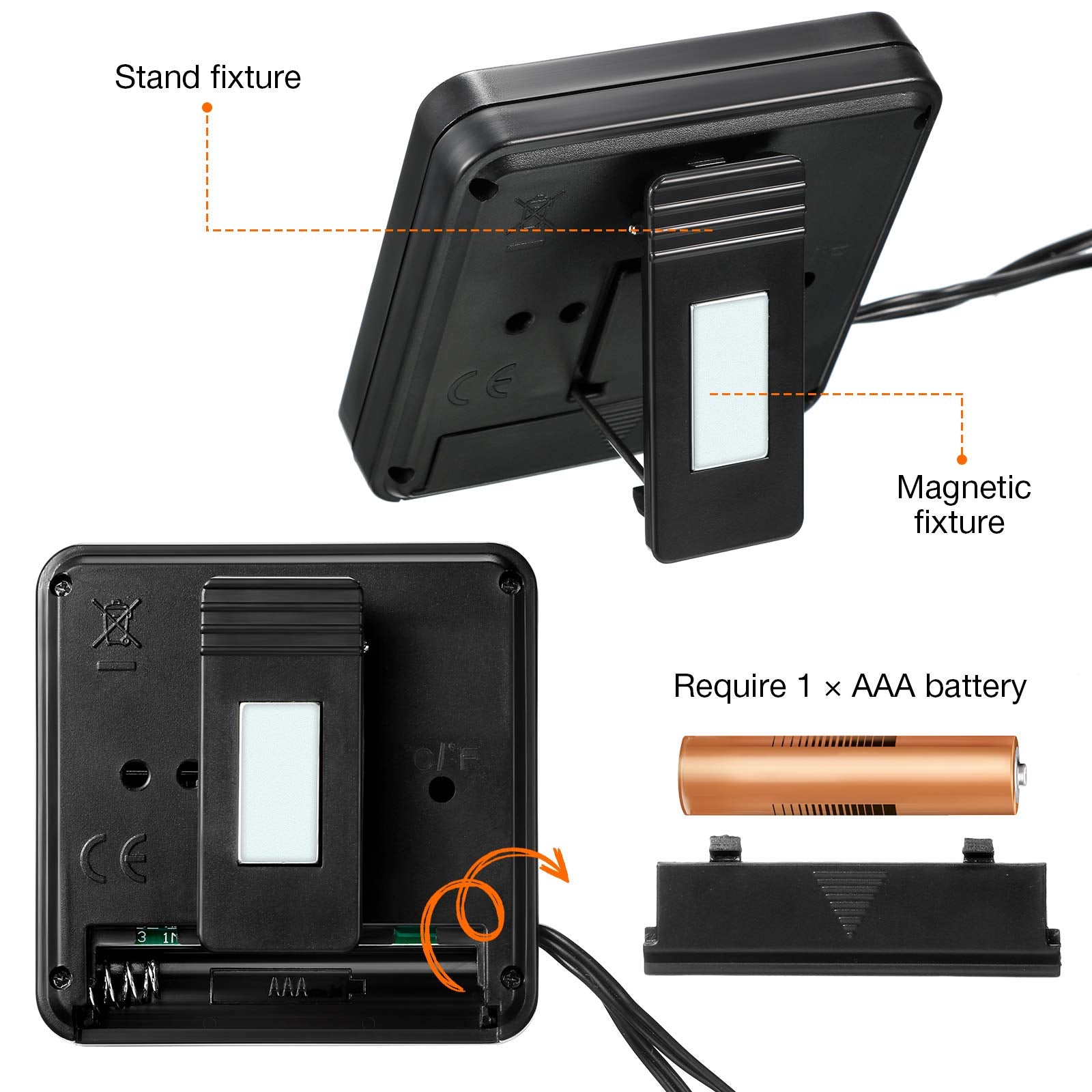 Weewooday clip bracket magnetic mount keeps the device steady on glass or metal.